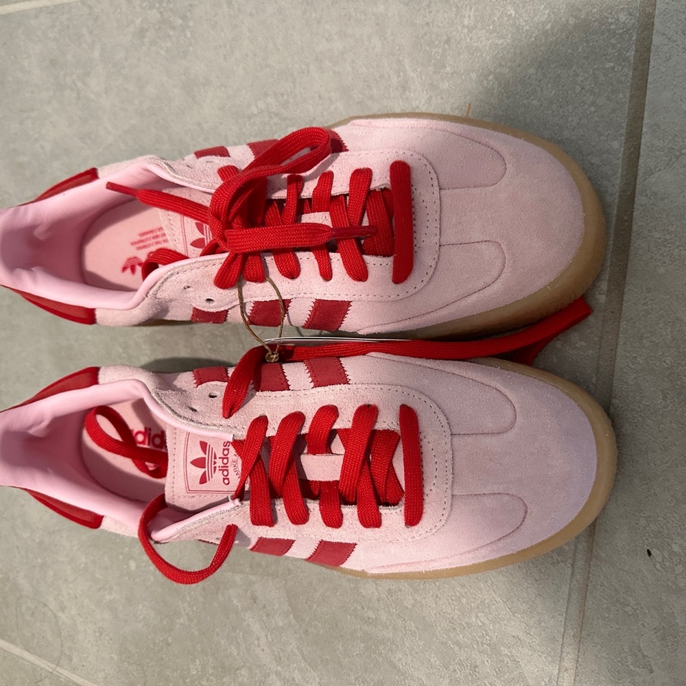 Adidas Pink and Red sambae Sneakers